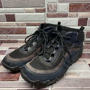 HOTTER "RIDGE GTX" RIVER BLUE LEATHER WATERPROOF ANKLE BOOTS US 7 EXF Goretex